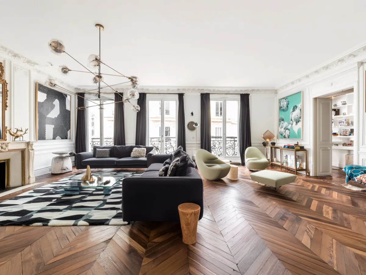 Interior of a bright Parisian apartment