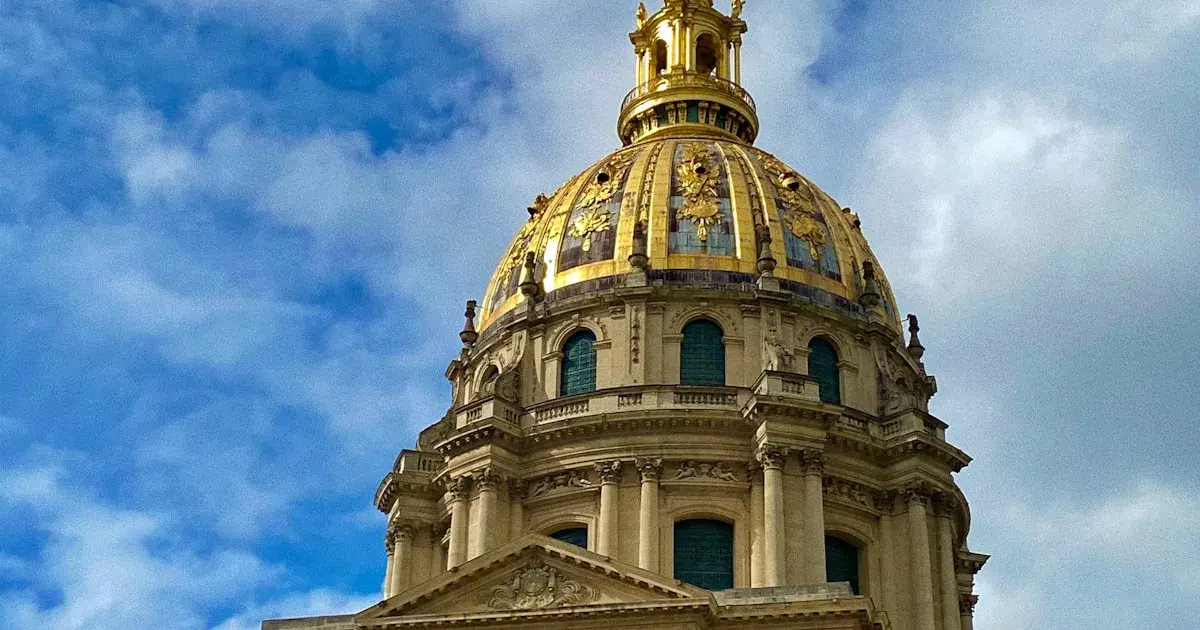 The golden dome of Les Invalides in the 7th arrondissement of Paris