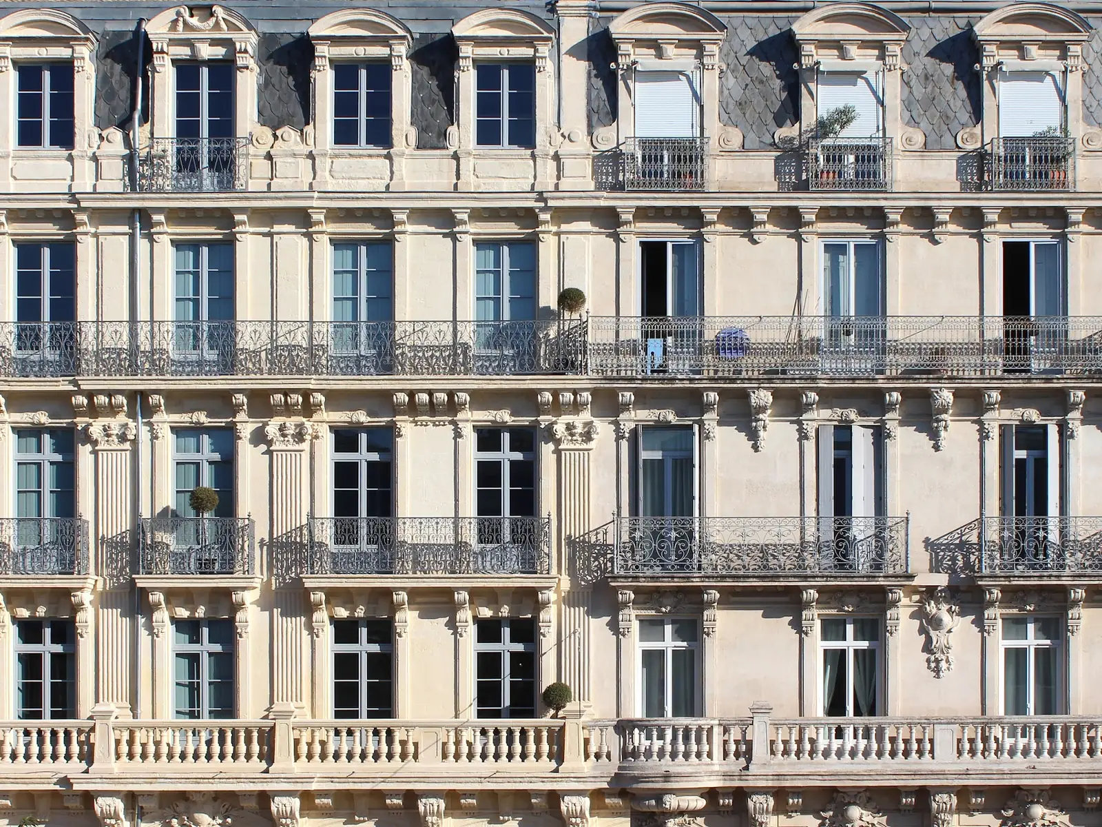 Paris façade with its aligned windows