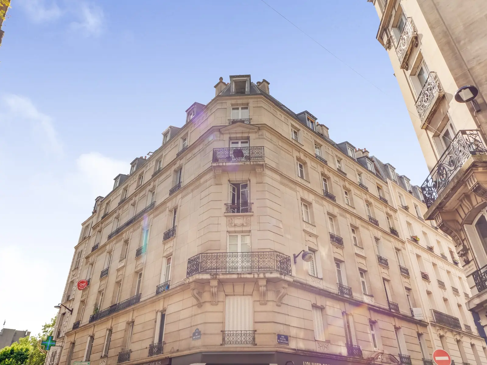 Haussmann building shot from below