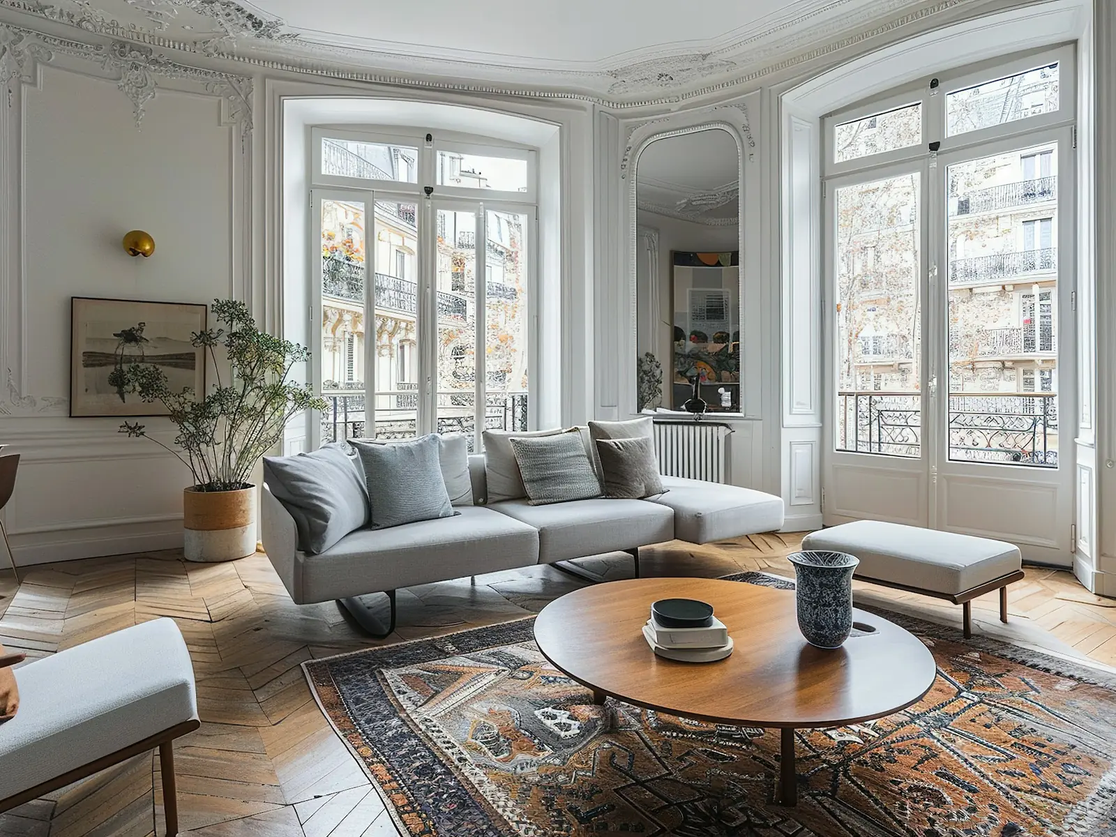 Paris living room with a Persian rug